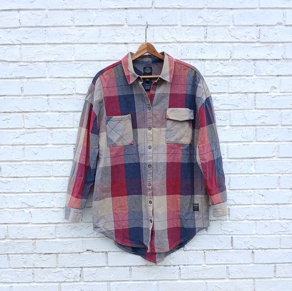 Harley Davidson Plaid Oversize Shirt Medium - Picture 2 of 6
